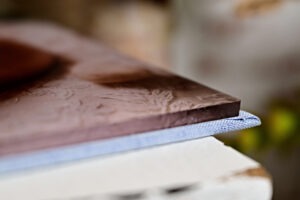 2teiliger fotoaufsteller mit acryl, detail acryl und haptik cover