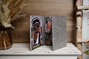 3teiliger fotoaufsteller hochformat mit samt velourcover